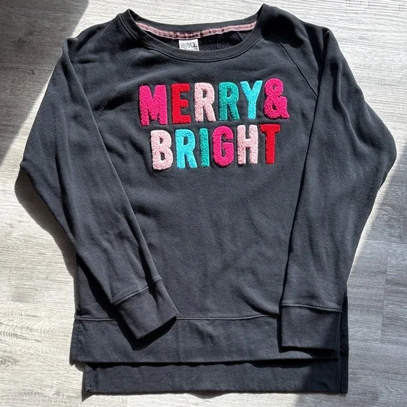Merry & Bright Black Sweatshirt - Picture 1 of 1